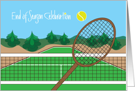 Tennis End of Season Team Party Invitation Tennis Racquet and Ball card