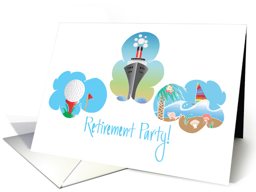 Invitation for Retirement Party Cruise Ship with Sailboat... (1106604)