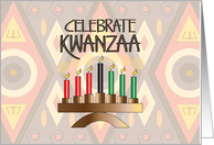 Invitation for Kwanzaa Party with Kinara with Seven Colored Candles card