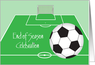 Hand Lettered Invitation to End of Season Soccer Team Celebration card