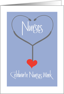 Hand Lettered Invitation to Nurses Week Celebration 2024 Stethoscope card