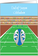 Rugby End of Season Celebration Invitation, Rugby Ball & Goal Post card
