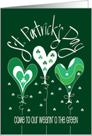 Invitation with Decorated Heart-Shaped Balloon Trio St. Patrick’s Day card