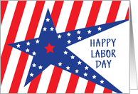 Hand Lettered American Labor Day with Stars and Stripes card