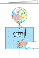 Hand Lettered Sorry Arm Handing Floral Balloon in Apology card