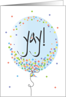 Hand Lettered Yay Congratulations Clear Blue Confetti Filled Balloon card