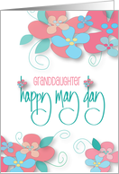 Hand Lettered Happy May Day for Granddaughter with Floral Bouquets card