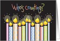 Hand Lettered Business for Co-Worker, Who’s Counting, Candles card