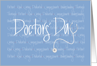 Hand Lettered Doctors’ Day 2024 Stethoscope and Qualities of Doctors card