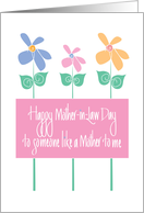 Mother-in-Law Day to Someone Like a Mother, Tall Colorful Flowers card