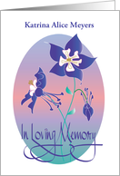 In Loving Memory Columbine Memorial Invitation with Custom Name card