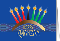 Hand Lettered Happy Kwanzaa, Mkeka with Kinara & Candles card