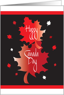 Canada Day with Stacked and Overlapping Red Maple Leaves card