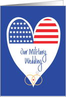 Military Wedding Invitation Patriotic Stars and Stripes with Rings card