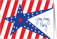 Military Going Away Party Invitation Patriotic Stripes and Blue Star card