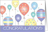 Congratulations with Colorful Patterned Balloon Cluster card