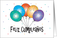 Feliz Cumpleaos con globos, Birthday card in Spanish card