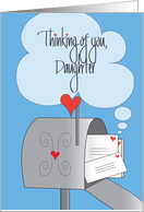 Thinking of You, for Daughter, Mailbox with Envelopes card