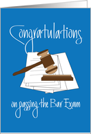 Congratulations on Passing Bar Exam, Gavel and Sound Block card