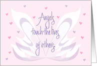 Friendship Card for an Angel of a Friend, Wings and Hearts card