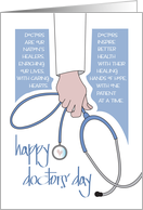 Hand Lettered Doctors’ Day 2024 with Doctor Holding Stethoscope card