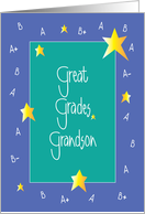 Congratulations to Grandson for Good Grades, With Stars card