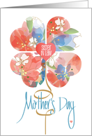 Hand Lettered Mother’s Day for Sister in Law with Floral Heart Flower card
