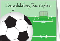 Congratulations Soccer Team Captain, Soccer Ball & Soccer Field card