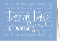 Doctors’ Day 2024 with Stethoscope, Personalized with Custom Name card