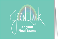 Good Luck on Final Exams, Hand Lettering with Rainbow card