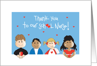 National School Nurses Day, Four Children and Hand lettering card