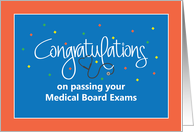 Congratulations Passing Medical Board Exams with Stethoscope card