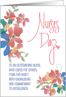 Hand Lettered Nurses Day 2024 with Flowers for Outstanding Nurse card