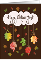 Oktoberfest with Brilliantly Colored Fall Leaves & Cloud card