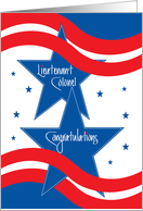 Lieutenant Colonel U.S. Military Promotion, with Stars & Stripes card