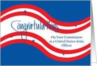 Military Commissioning for U.S. Army, Stars and Stripes card