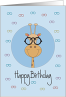 Birthday for Eye Doctor, Giraffe with Large, Black Eye Glasses card