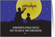 Hand Lettered Grandparents Day for Grandpa Grandchild Sharing Stars card