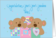 Congratulations Great Great Grandma on New Twins, with 2 Bears card