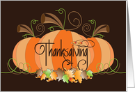 Canadian Thanksgiving Pumpkins with Fall Leaves & Hand Lettering card