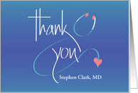 Hand Lettered Thank you for Doctor Stethoscope with Custom Name card