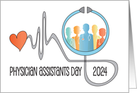 Physician Assistants Day 2024 Stethoscope Heart and Rainbow Doctors card