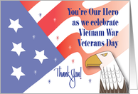 National Vietnam War Veterans Day Rippling Patriotic Flag and Eagle card