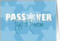 Hand Lettered Passover Seder Feast of Freedom with Star of David card