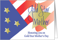 Gold Star Mother’s Day with Red White and Blue Flag and Gold Stars card