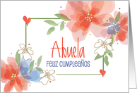 Feliz Cumpleaos en Espaol para Abuela con Muchos Flores de Colores card