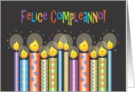 Felice compleanno carta en italiano con velas card