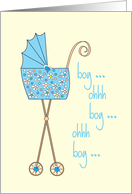 Congratulations on your new grandson with colorful stroller card