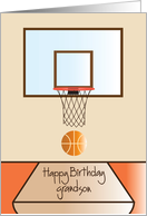 Happy Birthday for Grandson, with basketball hoop & basketball card