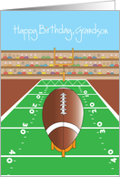 Happy Birthday for Grandson with Football and Football Field card